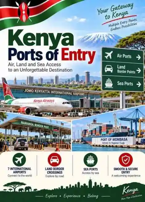 Kenya airport, land border and seaport entry points